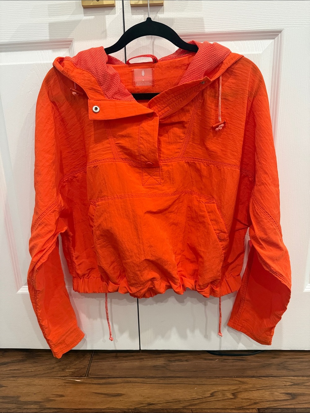 FP Movement by Free People Bright Orange Cropped Hooded Pullover